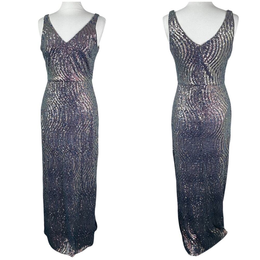 Nightway Dress Womens 12 All Over Sequins Floor Length Formal Gown